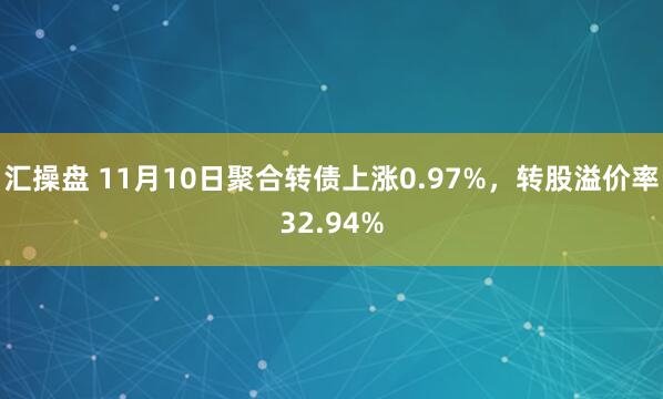 汇操盘 11月10日聚合转债上涨0.97%，转股溢价率32.94%